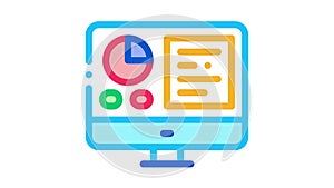 Analytics On Computer Screen Icon Animation