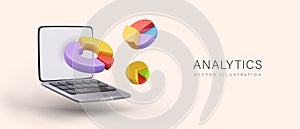 Analytics concept. Collection of statistical data, analysis, visualization