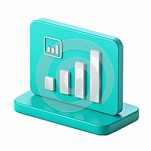 Analytics Dashboard with Bar Graph and Data Visualization Elements in Teal Color