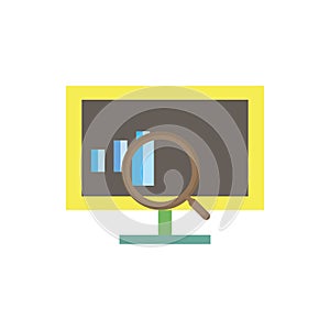 Analytics data flat vector illustration chart isolated computer data design