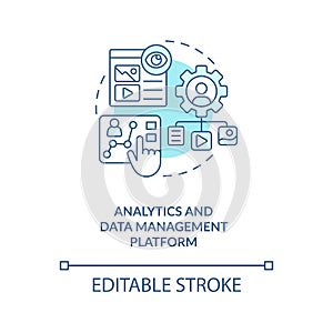 Analytics and data management platform turquoise concept icon