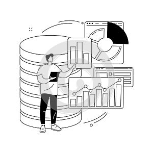 Analytics and data science abstract concept vector illustration.