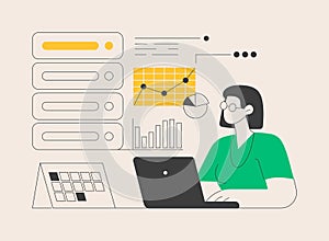 Analytics and data science abstract concept vector illustration.