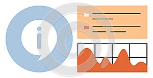 Data Visualization and Information Icon with Infographic Elements for Analytics and Presentation