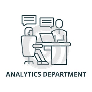 Analytics department vector line icon, outline concept, linear sign