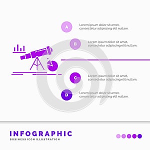 Analytics, finance, forecast, market, prediction Infographics Template for Website and Presentation. GLyph Purple icon infographic