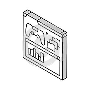 analytics game development isometric icon vector illustration