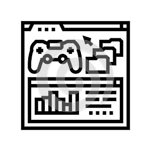 analytics game development line icon vector illustration