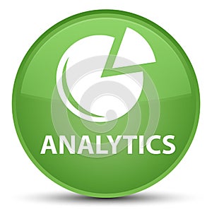 Analytics (graph icon) special soft green round button