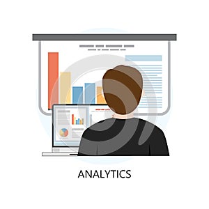 Analytics Icon Flat design Concept