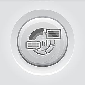 Analytics Icon. Grey Button Design