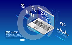 Analytics information on laptop.