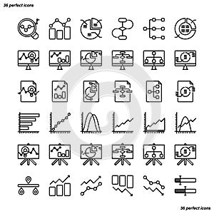 Analytics Outline Icons perfect pixel.