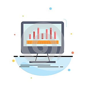 analytics, processing, dashboard, data, stats Flat Color Icon Vector