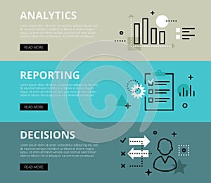 Analytics. Reporting. Decisions. Web banners set