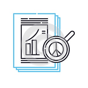 analytics results line icon, outline symbol, vector illustration, concept sign