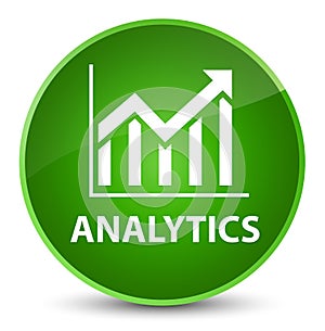 Analytics (statistics icon) elegant green round button