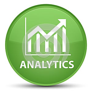 Analytics (statistics icon) special soft green round button