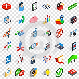 Analytics and statistics icons set isometric