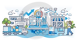 Analytics in supply chain and effective process improvement outline concept