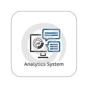 Analytics System Icon. Flat Design