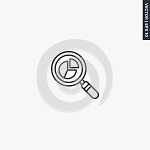 Analytics, web analytics, linear style sign for mobile concept and web design