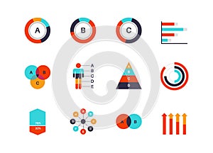 Analytics workflow visualization. Timeline and flowchart infographic elements, data analysis chart, business