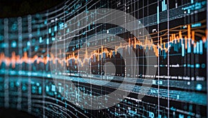 Analyze and visualize complex information on a virtual screen using AI to process data.