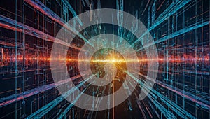 Analyze and visualize complex information on a virtual screen using AI to process data.