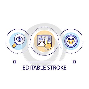 Analyzing audience loop concept icon