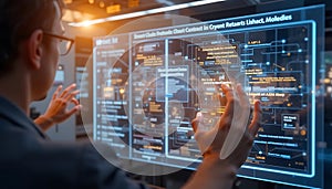 Analyzing Blockchain Data on Interactive Screen with Data Visualization and Futuristic Interface