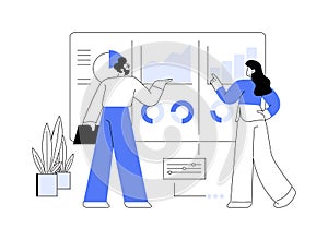 Analyzing business data abstract concept vector illustration.