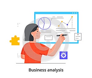 Analyzing business statistics concept