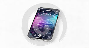 Analyzing Cryptocurrency App Data on Smartphone Screen for Investment Insights