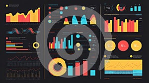 Analyzing data with business intelligence dashboard and charts