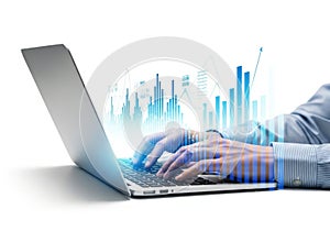 Analyzing data on laptop