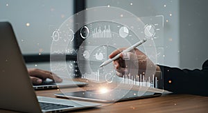 Data analysis and visualization using digital tablet and stylus for business intelligence insights