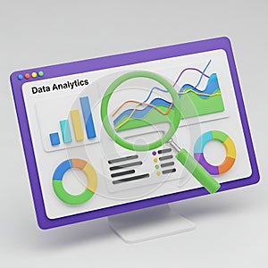 Analyzing data trends with visual tools on a computer screen