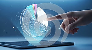 Analyzing Digital Pie Chart on Tablet with Touch Interface