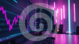 Analyzing financial data and programming code on multiple monitors