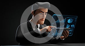 Analyzing Financial Data on Tablet Digital Interface