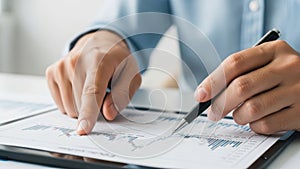 Analyzing financial data on tablet