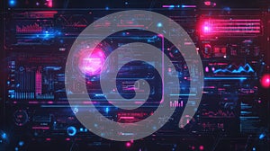 Analyzing futuristic digital data with glowing abstract interface