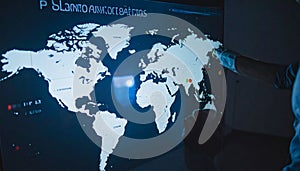 Analyzing Global Data on a Digital World Map Screen