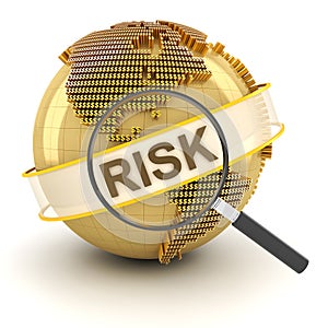 Analyzing global financial risk, 3d render