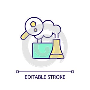 Analyzing industrial pollutions RGB color icon
