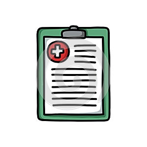 Anamnesis, Medical history doodle icon, vector color line illustration