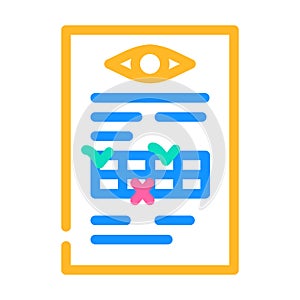 anamnesis ophthalmology color icon vector illustration