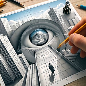 Anamorphic drawing Creating distorted images that appear corre photo