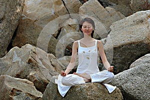 Ananda Yoga on the rock